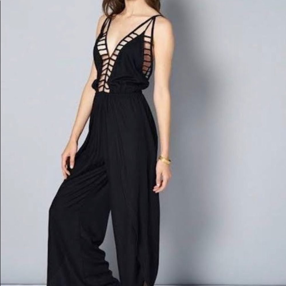 Indah Gypsy Jumpsuit Black; 100% silk